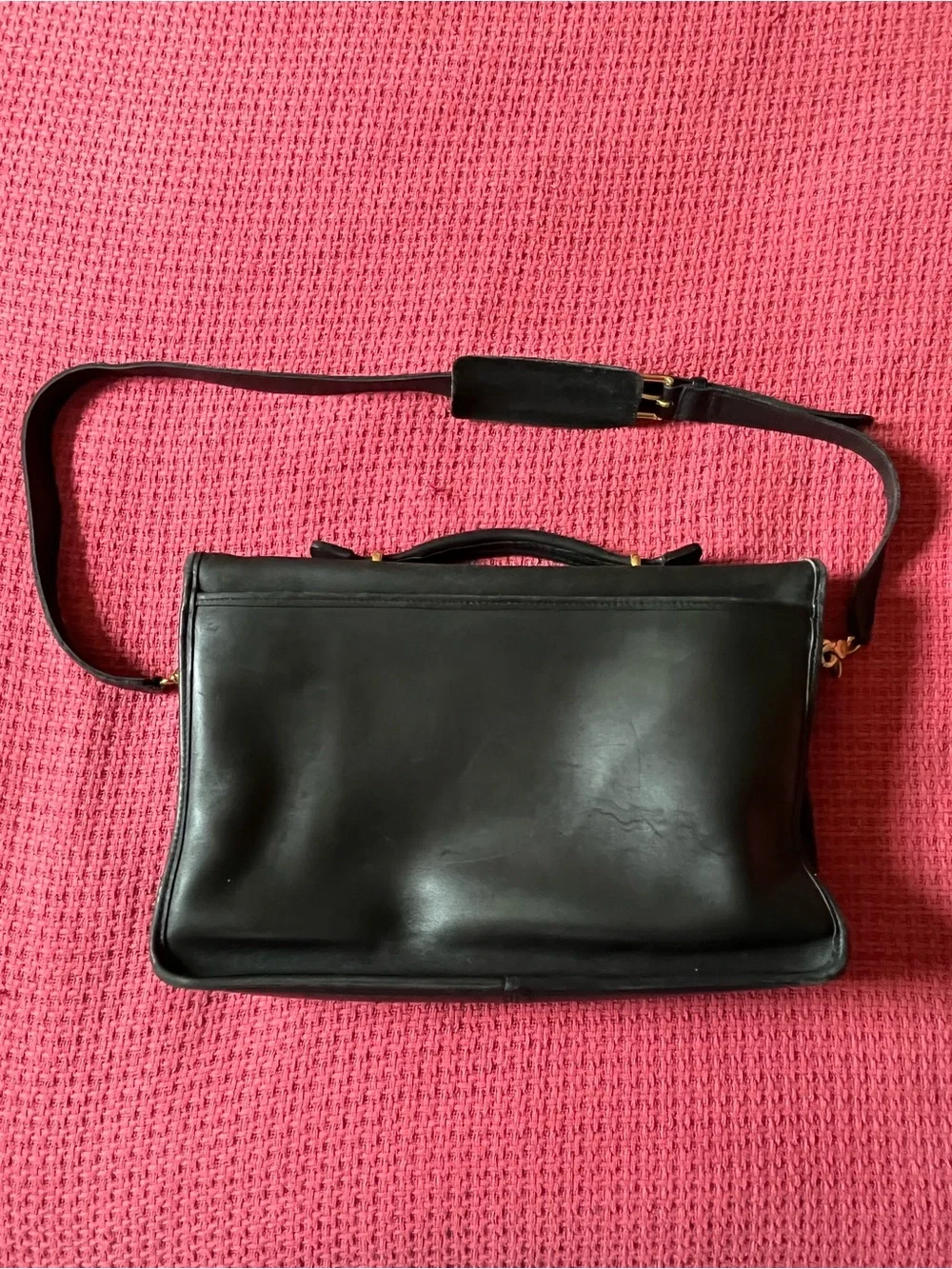 Vintage Coach Lexington 5265 Leather Turnlock Messenger Briefcase Bag Black